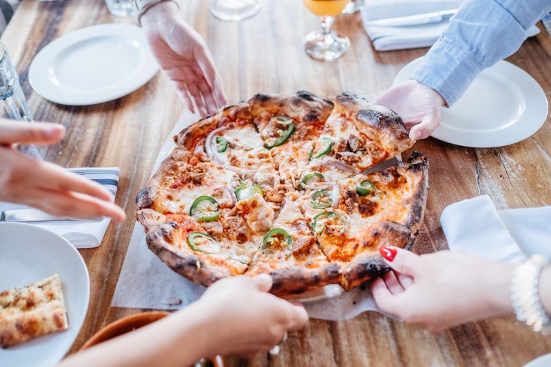Dewey's Garden Veggie pizza with fresh seasonal vegetables